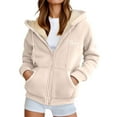 thumbnail image 2 of Cutuoiiu Fuzzy Jackets for Women Christmas Printed Fleece Hooded Jacket with Pockets Gifts, 2 of 5