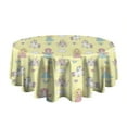 thumbnail image 5 of Yellow Princess Unicorn Pattern Round Tablecloth 60"x60",Wrinkle Wipeable Table Cloth for Kitchen Dining Room Picnic Patio Party, 5 of 6