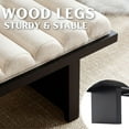 thumbnail image 4 of 47" Modern Bed , Dining  with Black Legs, Upholstered Linen  End of Bed Stool for Bedroom, Living Room, Entryway, Beige, 4 of 6