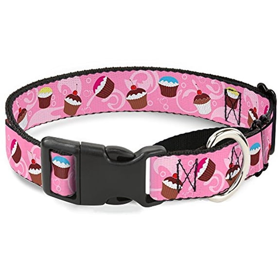 buckle-down cupcake swirls pink multi color martingale dog collar