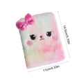 thumbnail image 3 of Lksixu Cartoon Plush Pocket Notebook, 4.3"x5.7" Cute Fuzzy Cat Design Notepads with Sequined Bow, 160 Pages Lined Journal Notebooks, Portable Small Memo Diary for Travel Office Writing Drawing, 3 of 6