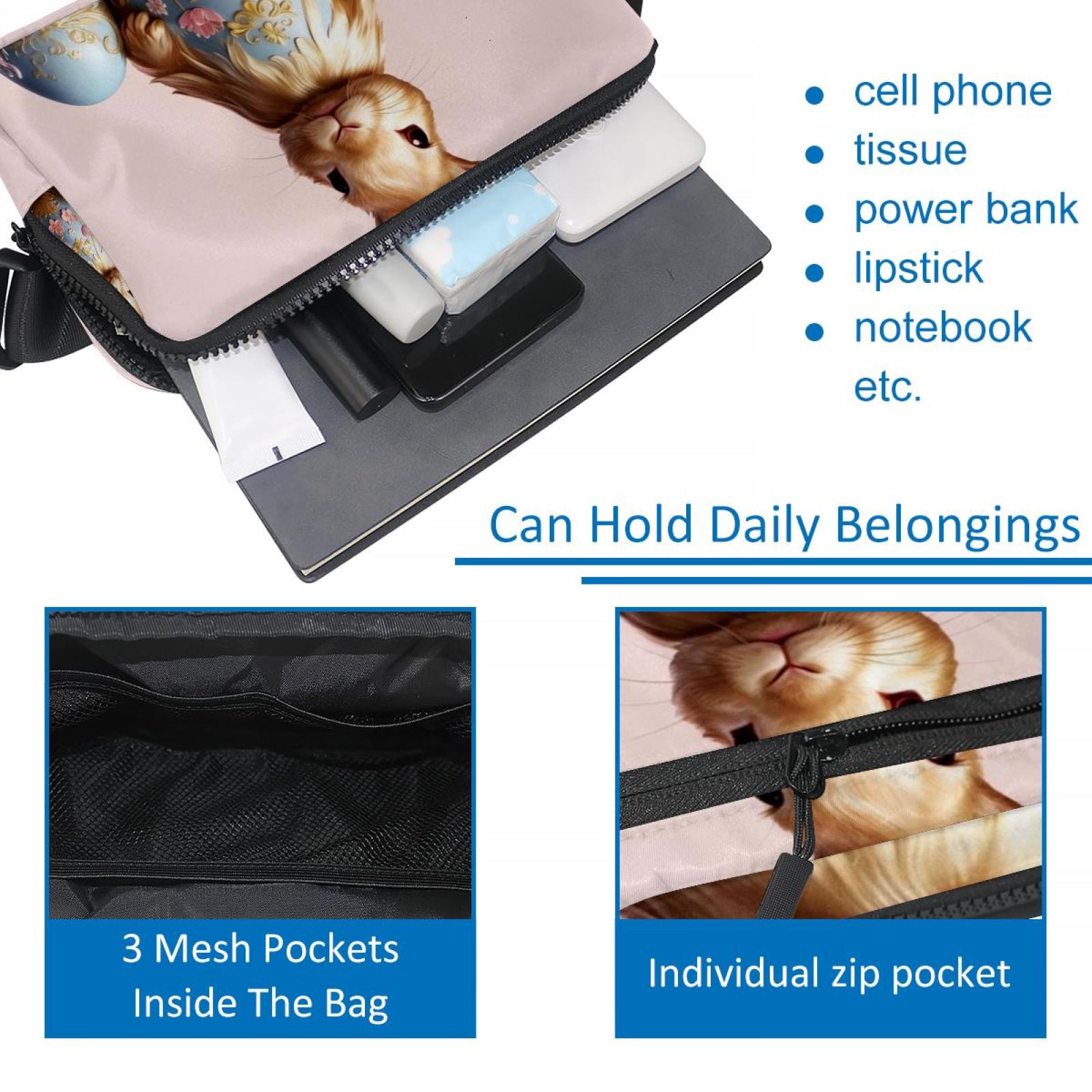 Easter Adjustable Lightweight Waist Bag with Extension Strap - Unisex Crossbody Bag Running Belt