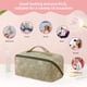 thumbnail image 4 of Bolsa de maquillaje de viaje, bolsa de maquillaje de apertura grande, bolsa de maquillaje portátil que se abre plana para fácil acceso, bolsa de maquillaje de cuero PU, organizador de cosméticos, 4 of 5