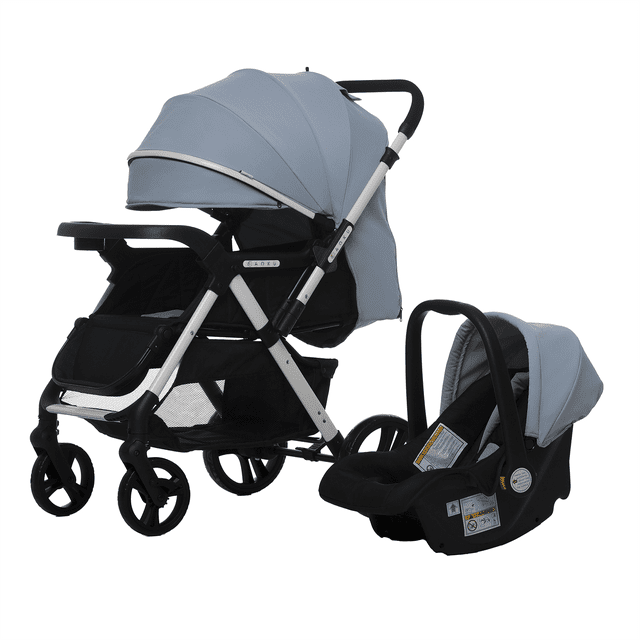 Carriola Plegable AOKU Ultra Premium Portabebé Azul celeste