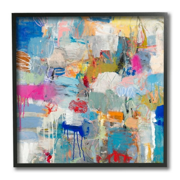 Stupell Industries Playful Pop Abstraction Whimsical Organic Collage Black Framed by Jeffrey Tover