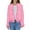 Pink, variant on Frayed Edge Button Front Tweed Blazer for Women, Long Sleeve Cropped Fit, Casual Everyday Outerwear, 1 Piece, XS-3XL, Plus Size Friendly