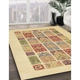 thumbnail image 2 of Ahgly Company Indoor Round Abstract Mustard Yellow Abstract Area Rugs, 6' Round, 2 of 6