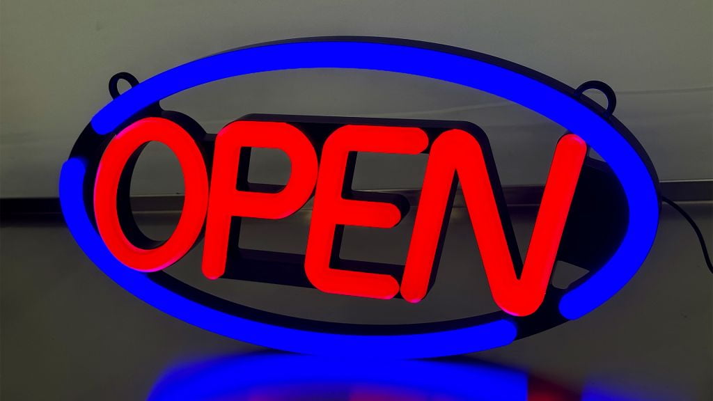 23 in. Open LED Neon Signs LED Neon Light, Open Signs for Business, Remote Control Open Sign, Neon Tube Signs