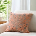 thumbnail image 2 of Better Homes & Gardens Block Print/Floral Florence Pillow Cover, Terracotta Clay 20x20 inch (1 Unit), 2 of 5