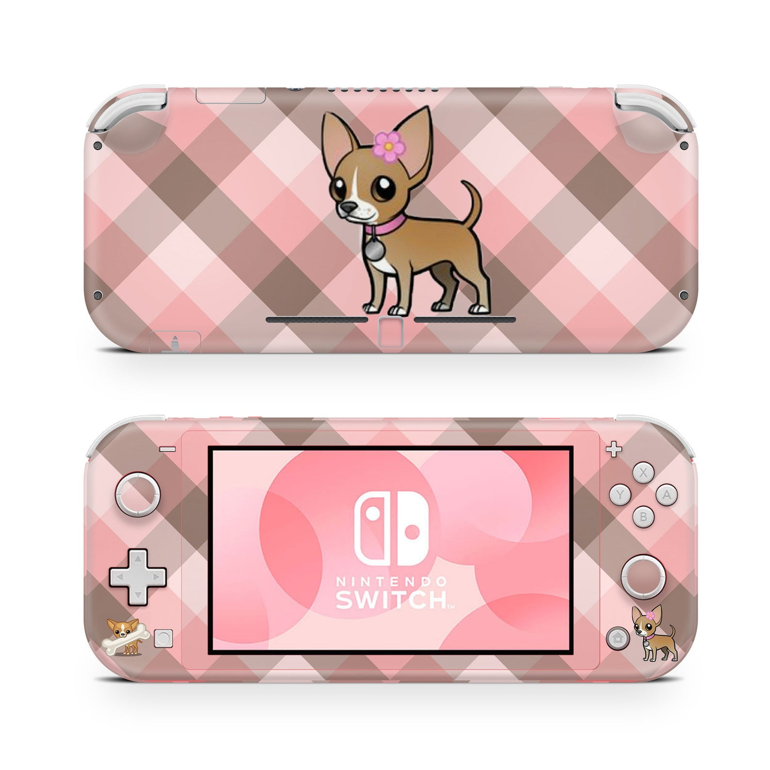 Zoomhitskins Nintendo Switch Lite Skin Vinyl Stickers Calin Chihuahua Dog Lovers Cute Cartoon Kawaii Puppy Polka Dots Pink Pastel High Quality Durable Bubble Free Goo Free Made In Canada Walmart Canada