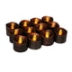 thumbnail image 1 of Bewildely 12 piezas de velas sin llama que funcionan con pilas Decoraciones de velas Galvanoplastia LED negro Tealight Lámparas de velas parpadeantes Iluminación navideña Bewildely HA013771-00, 1 of 1