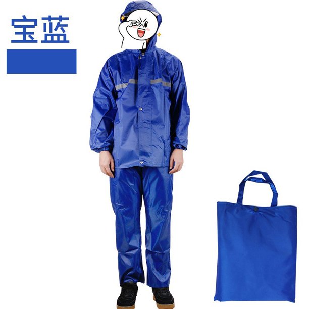 Motocicleta eléctrica al aire libre impermeable dividido montando tipo dividido seguro laboral adulto impermeable pantalones de lluvia traje pedido mínimo azul zafiro ShuxiuWang 9024735094845
