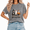 1-grey, variant on Cozymy Chick or Treat Vintage Washed Casual Tee Womens Crewneck Witch Chicken Halloween Shirt