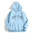 thumbnail image 2 of Ediodpoh Womens Casual Long Sleeve Graphic Print Hooded Pullover Sweatshirts Tops for Women with Pocket Womens Hoodies Light Blue L, 2 of 4