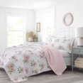 thumbnail image 1 of Laura Ashley Honeysuckle Quilt Set, King, Pastel Pink, 1 of 12