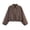 Brown, variant on Polka Dot Jacket for Women Drop Shoulder Puff Sleeve Collared Long Sleeve Zip Casual Vintage Vacation Travel Loose Jacket, Brown M