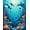 Blue, Pattern 2, variant on ODIKA 4'x6' Machine Washable Non-Slip Area Rug, Abstract Sea Creature High Traffic Rug, Blue, 282586