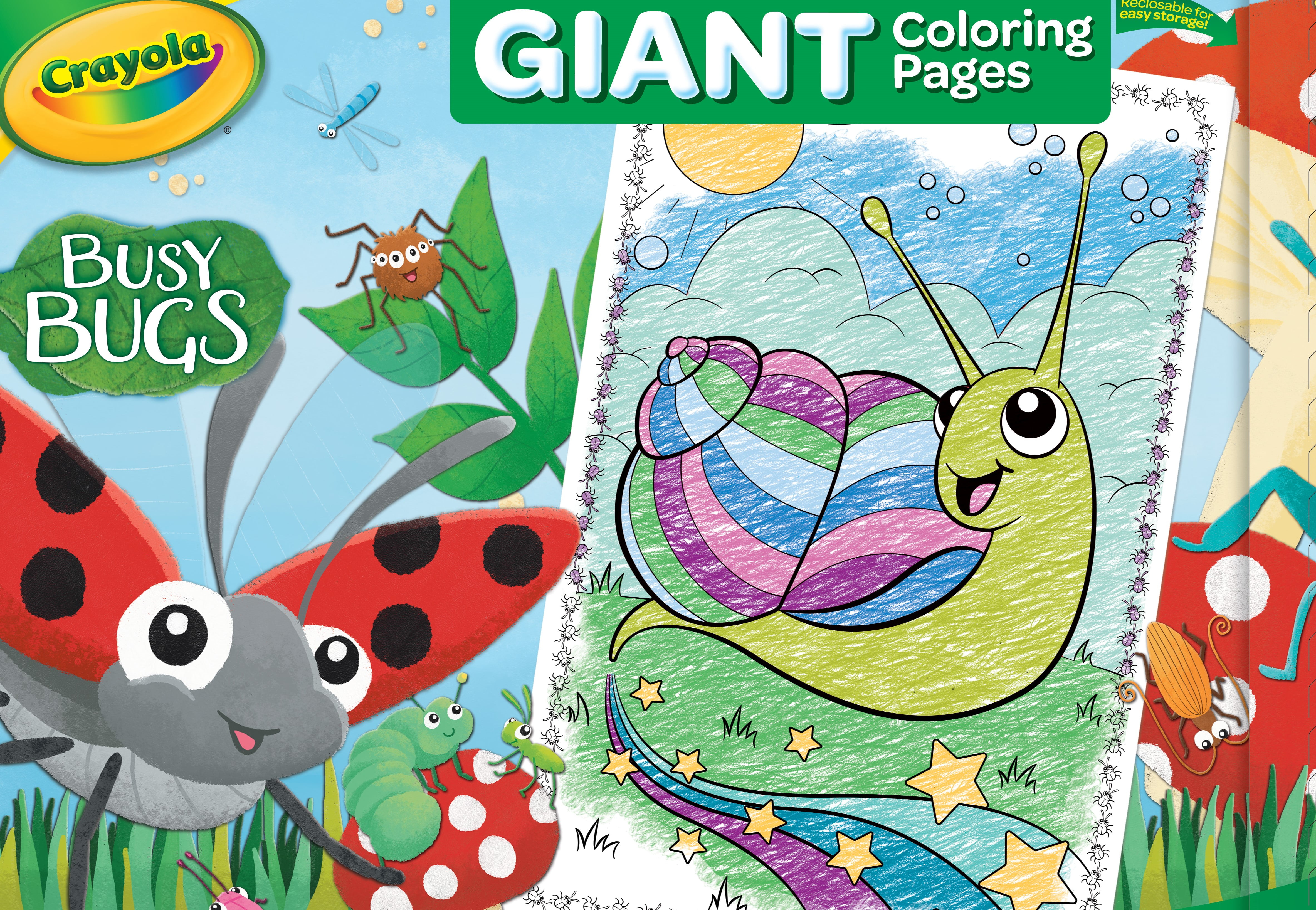 Crayola Giant Coloring Books Featuring Busy Bugs, 20 Pages, Child