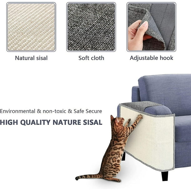 Rascador Para Gatos De Sisal ENFITY - Protector De Sofá En Esquina, Alfombrilla Para Rascar, Salva Tus Muebles
