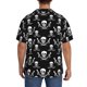 thumbnail image 3 of Balery Pirate skulls Camisa Casual de Manga Corta con Botones para Hombre, Texturizada, Estilo Cubano, para Playa, Verano-Small, 3 of 5