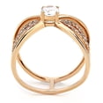 thumbnail image 3 of IP Rose Gold(Ion Plating) Stainless Steel Ring with AAA Grade CZ in Clear for Women Style DA169, 3 of 5