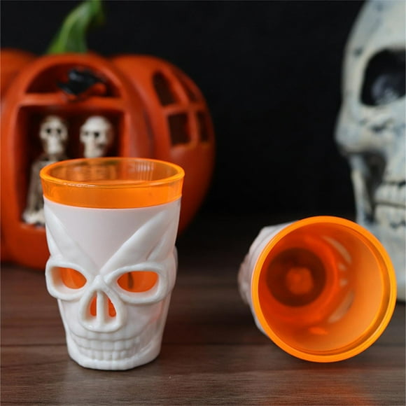 Decoraciones de Halloween, adornos de Halloween, regalos de Halloween, copa de vino brillante, decoración de ambiente, esqueleto de terror, copa de vino, luz LED electrónica, lámpara electrónica