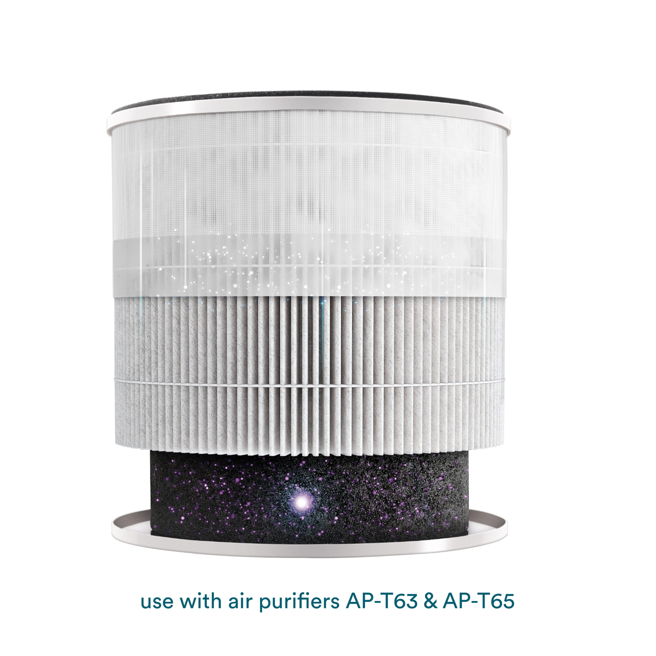 Homedics 3-in-1 True HEPA Replacement, Air Purifier Filter, Activated Carbon , Air Cleaner, for AP-T65-GY & AP-T63 Purifier