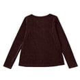 thumbnail image 4 of VISALY Sequin Tops Glitter Sparkly Dressy Shirts Glitter Evening Party V Neck Peplum Top Tops for Womens Pullover Top Trendy Tunic Tshirts Fashion Casual Womens Tees Disco Outfits Wine S, 4 of 9