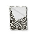 thumbnail image 2 of Vintage Soft Flannel Fleece Blanket, Pattern with Nostalgic Abstract Flowers and Leaves Nature Inspired Botany, Cozy Plush for Indoor and Outdoor Use, 70" x 90", Dark Brown and White, by Ambesonne, 2 of 5