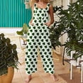 thumbnail image 2 of St Patricks Day -Stylish Sleeveless V-Neck Printed Jumpsuit Elastic Waist Casual Summer Wear For Women Beach Outings, 2 of 6