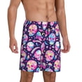 thumbnail image 2 of Kdxio Skull mushroom colorful cute Print Mens Sleep Shorts Bottoms Soft Comfy Pajama Wear Pants with Drawstring Pockets, 2 of 5