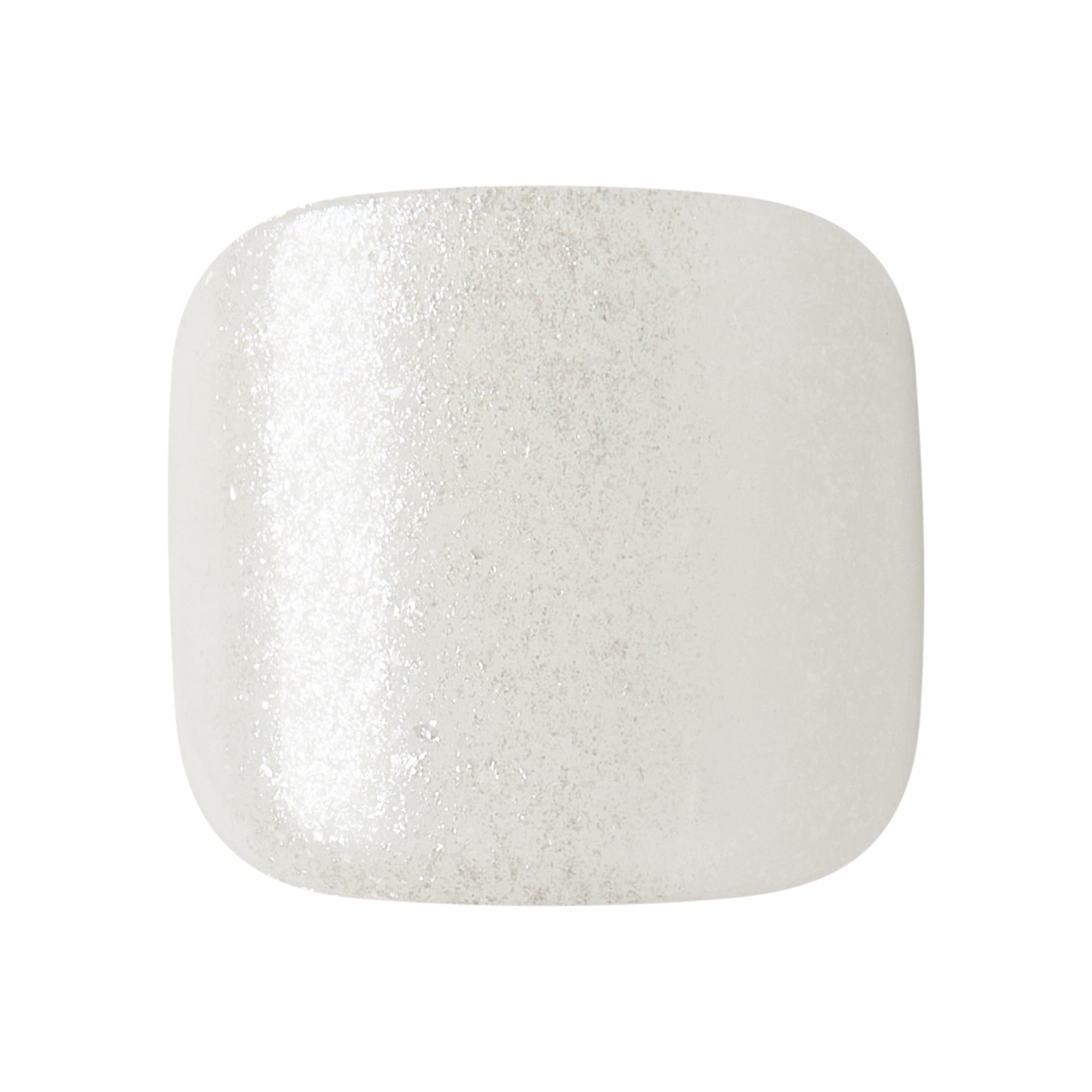 KISS imPRESS Press-On Gel Toenails, Glossy Solid White, 24 Pieces
