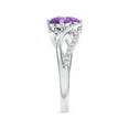 thumbnail image 4 of ANGARA Natural Round Amethyst Two Stone Bypass Ring with Diamonds in 925 Sterling Silver for Women (Size-5mm) | February Birthstone, Anniversary, Jewelry Gift for Women | Natural Amethyst Ring, 4 of 9
