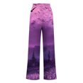 thumbnail image 4 of WXLWZYWL Halloween Pants for Women Plus Size Stretch Pants Casual Palazzo Sweatpants Bat Print Drawstring Wide Leg Pant Lounge Elastic Waist Sweatpant with Pockets, 4 of 4