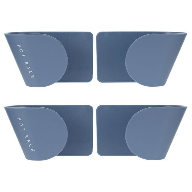 1 Set 4pcs ABS Punch Free Kitchen Pot Lid Storage Racks Pot Lids Holder (Blue)
