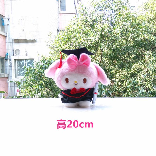 Sanrio Cinnamoroll Kuromi Hello Kitty peluche temporada de graduación juguete de dibujos animados suave relleno muñeca Anime Decoración Juguetes Para Niños regalo
