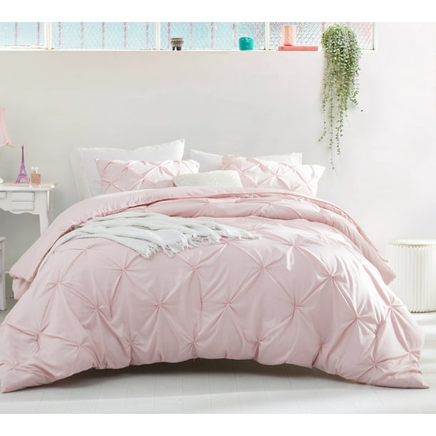 Byb Rose Quartz Pin Tuck Oversized Duvet Cover Walmart Com