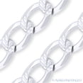 thumbnail image 2 of 12mm Cuban / Curb Link D-Cut Pave Italian Chain Bracelet in .925 Sterling Silver, 2 of 2