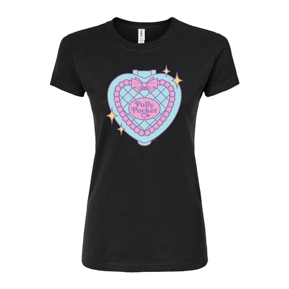 Polly Pocket - Polly Pocket Quilted Heart Case - Junior's Fitted Graphic T-Shirt