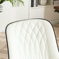 thumbnail image 2 of YOUNIKE Upholstered Desk Chair, Armless Computer Chair with Wheels，Modern Faux Leather Office Chair，Adjustable Swivel Rolling Chair，Adjustable Height，Suitable for Office, Home, White, 2 of 15