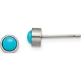 thumbnail image 1 of Titanium Brushed Turquoise 5mm Stud Earrings (5 X 5) Made In China tbe108, 1 of 5