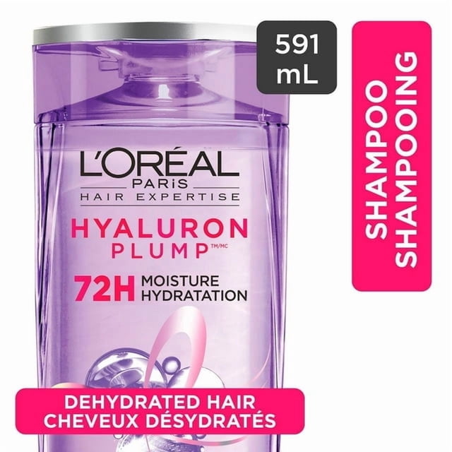L'Oréal Paris Hair Expertise Hyaluron Plump Shampooing Hydratant, avec Acide Hyaluronique pour Cheveux Déshydratés, 591 ml