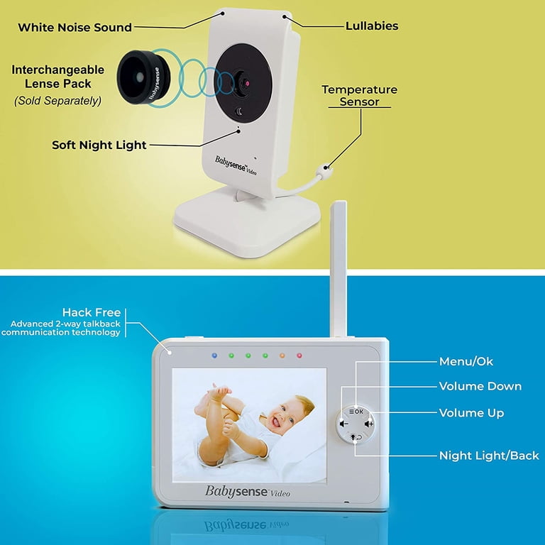 Caméra Additionnelle Babysense Pour Moniteur Bébé V43 | Zoom à Distance | Vision Nocturne | Audio Bidirectionnel | Pour Surveillance Multi-chambres