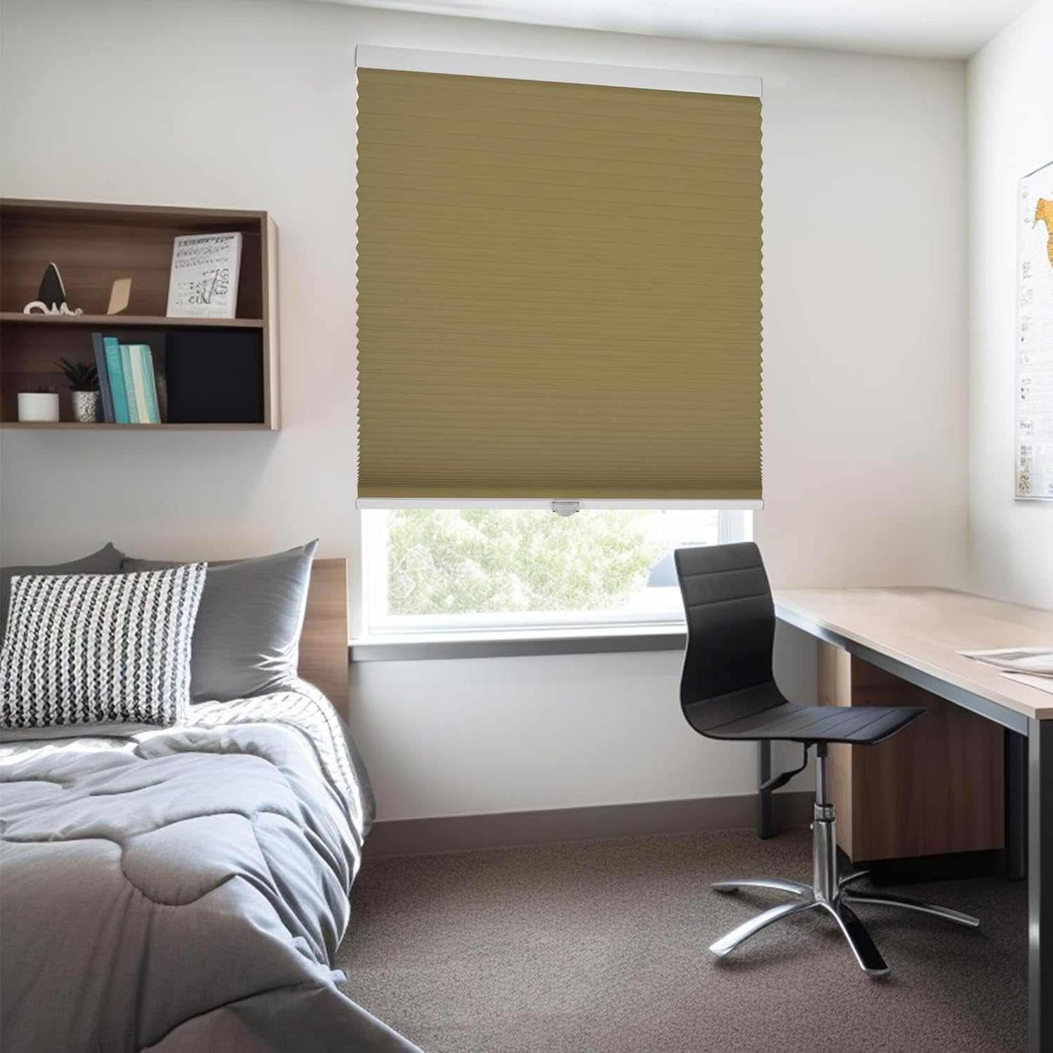 Chicology Khaki Cordless Blackout Cellular Shades 66.5 in. W x 72 in. L