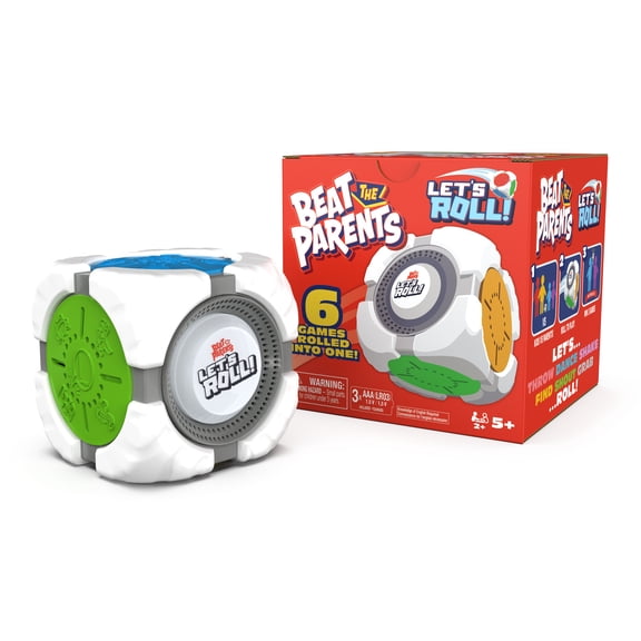 Spin Master Games, Beat the Parents: Let’s Roll., 6-in-1 Electronic Game Cube, Fun Activity for Kids, Family Game Night, Interactive Toy, 2-6 Players, for Ages 5 & Up