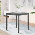 thumbnail image 2 of PAPROOS Solid Wood Dining Table, Counter Height Square Kitchen Table for Small Space, Farmhouse Acacia Wooden Dinner Table for 4, Gray(Only Table), 2 of 5