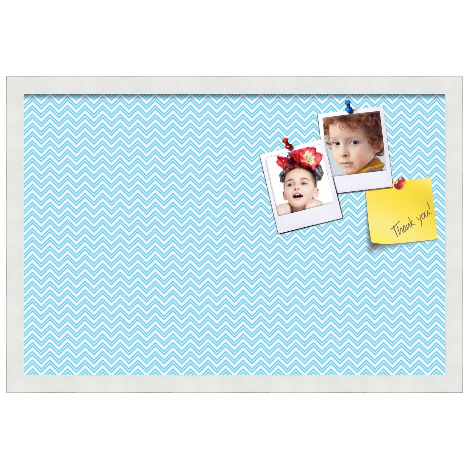 PinPix ArtToFrames 22x14 Custom Cork Bulletin Board    Poster Board Has a Fabric Style Canvas Finish, Framed in Satin White Frame (PinPix-247)