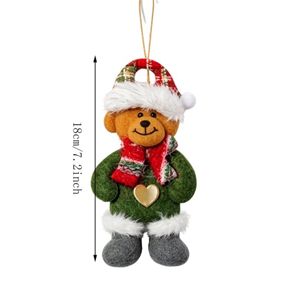Christmas Character Hanging Ornament, Fabric Heart Pendant for Xmas Tree Holiday Decor