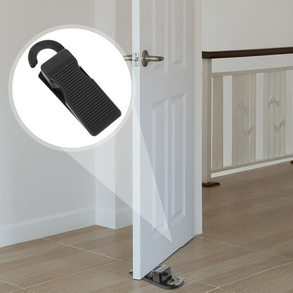 HEALEEP Safety Door Stop Black PVC Wedge for Adults in Home and Office 13.50X4.20X3.00cm