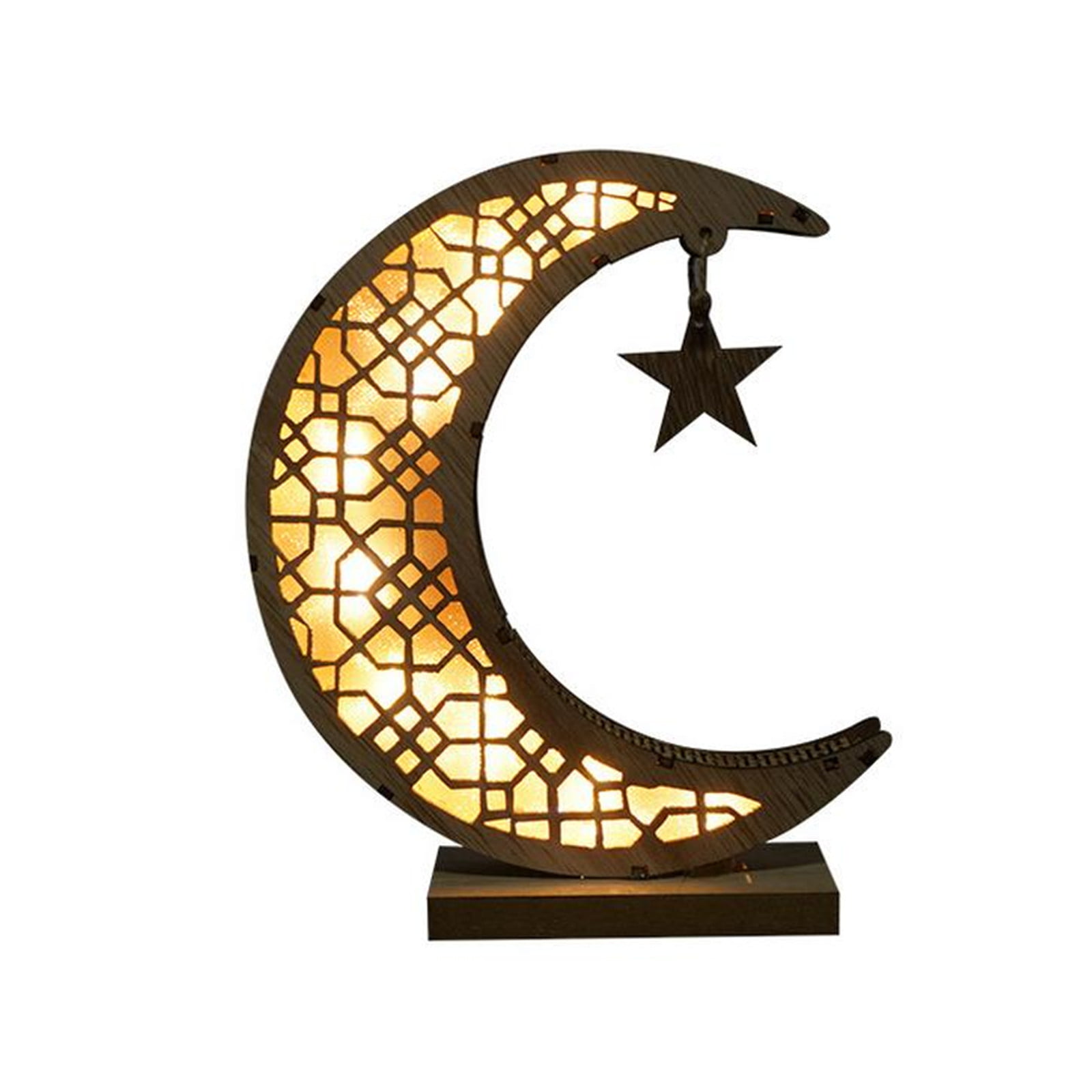 HOT 10PCS DIY Eid Mubarak Muslim Ramadan Hanging Pendant Wooden Hollow Ornament 